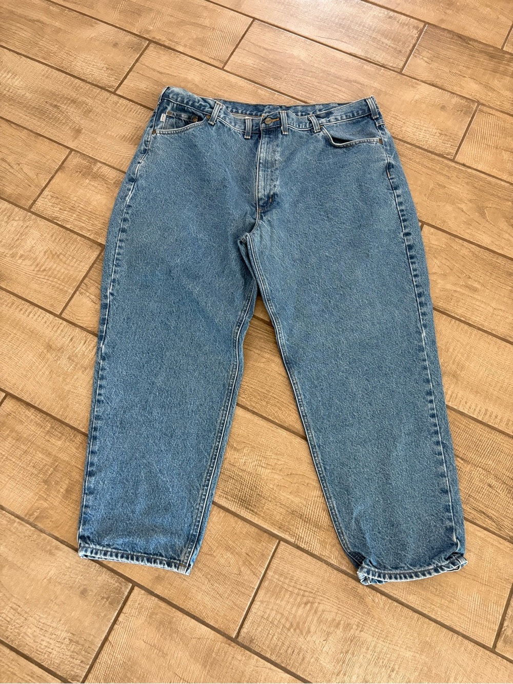 Carhartt Men’s Straight Medium Wash Denim Jeans 46x30